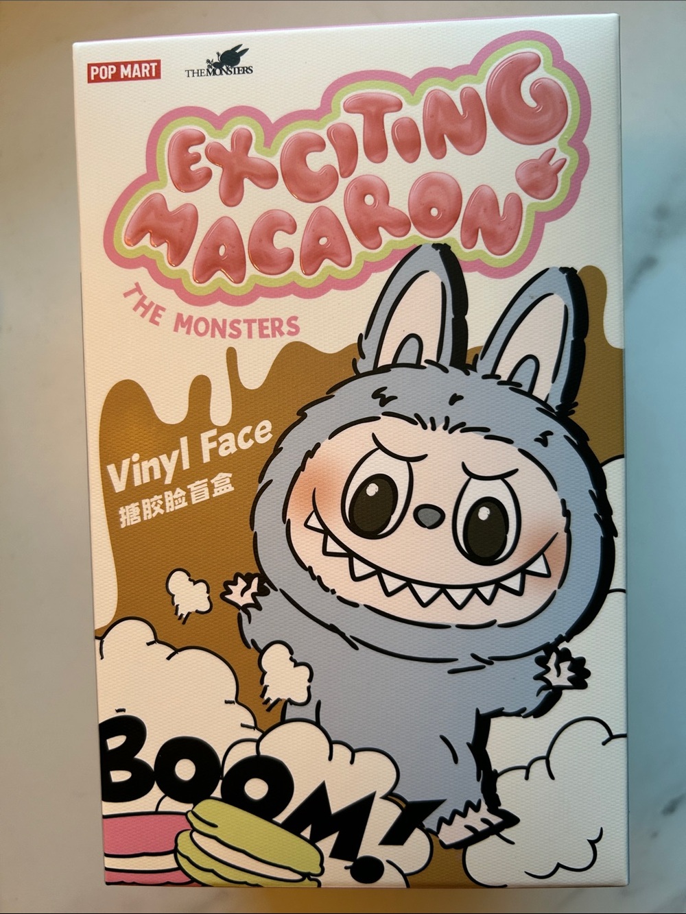 POP MART Labubu Macaron The Monsters Vinyl Face Keychain - Pink & Gray - TOFFEE